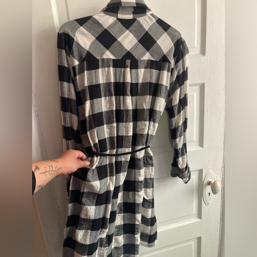 Zara Basic Black And White Button Mini Dress Tuni… - image 6